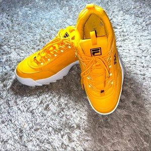 Yellow womens FILA sneakers